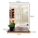 Ver imagem 2 de Espelheira Retangular 30x40cm Com Prateleira Canela MDF