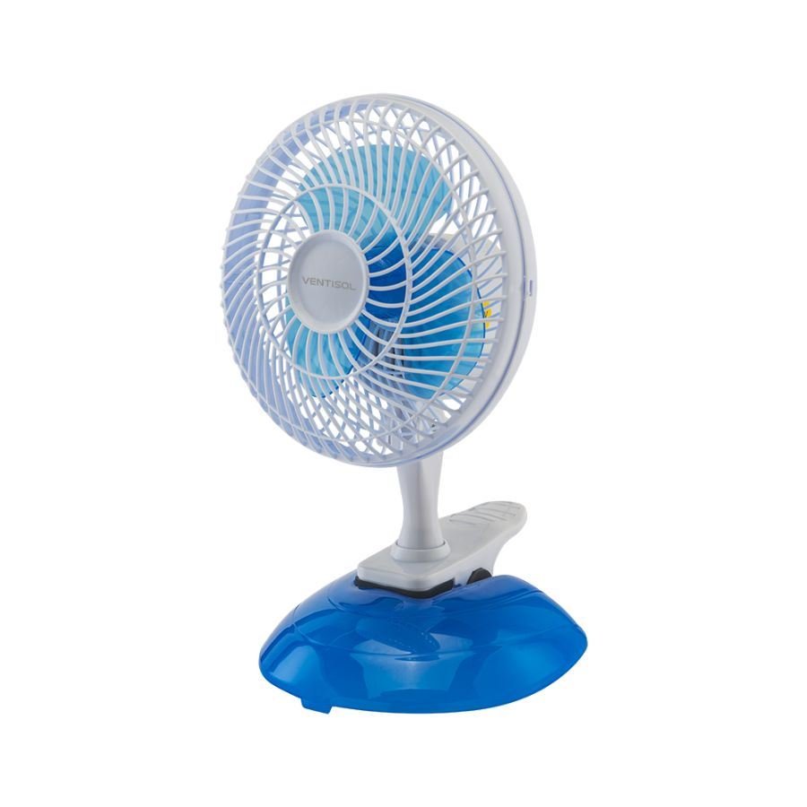 Mini Ventilador Portátil Ventisol 20cm 3 Pás Branco Base ou Clipe - 2