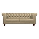Ver imagem 5 de Sofá Decorativo Sala de Estar Chesterfield 4 Lugares 260cm Couro Bege - Mozzelar