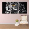 Quadro Decorativo 80x140 olhar de coruja fundo preto - 2