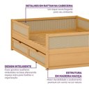 Ver imagem 6 de Cama Casal com Grades de Proteção e Gavetas Magna Kids Casatema MadeiraOriginals Marrom/Natural
