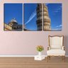 Quadro Decorativo 68x126 torre de pisa céu azul - 1