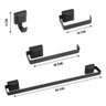 Shopee Lm-mm Universo Das Torneiras Kit Acessórios Banheiro 4 Peças Quadrado Preto Suporte Toalha - 5