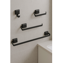 Ver imagem 7 de Kit Acessórios Banheiro 4 Peças Quadrado Preto Suporte Toalha