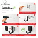 Ver imagem 6 de Kit Acessórios Banheiro 4 Peças Quadrado Preto Suporte Toalha