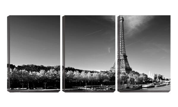 Quadro Decorativo 68x126 céu pb e torre eiffel paris - 1