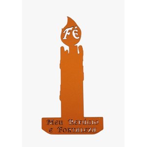 Minha Fé - Vela Decorativa:laranja
