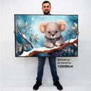 Ver imagem 2 de Quadro Decorativo Baby Coala em Moldura Caixa Tacolado Moldura Caixa 3cm Branca com Vidro 80 X 120cm