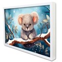 Ver imagem 1 de Quadro Decorativo Baby Coala em Moldura Caixa Tacolado Moldura Caixa 3cm Branca com Vidro 80 X 120cm