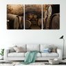 Quadro Decorativo 68x126 barris de vinho na adega rústica - 2
