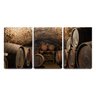 Quadro Decorativo 68x126 barris de vinho na adega rústica - 1