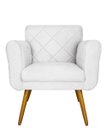 Ver imagem 2 de Poltrona Decorativa Sala Recepção Em Tressê Isabella Suede Branco - LM DECOR