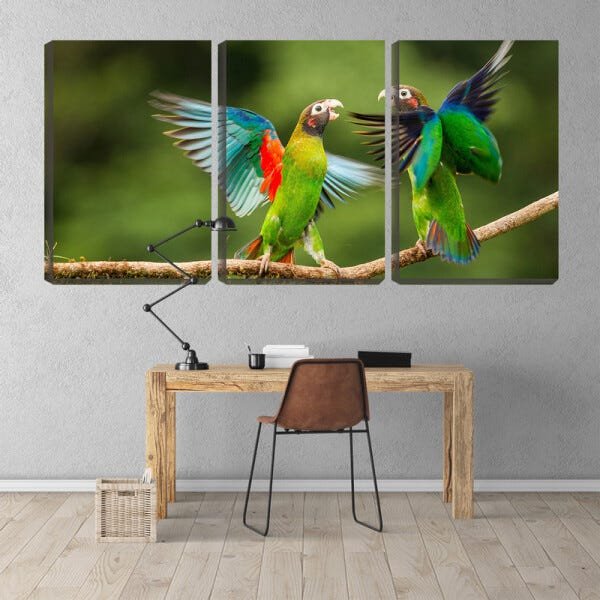 Quadro Decorativo 45x96 pássaros coloridos no tronco - 2