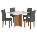 Ver imagem 1 de Conjunto Mesa de Jantar 110cm com 4 Cadeiras Multimóveis Cr50208 Freijó-off White-grafite