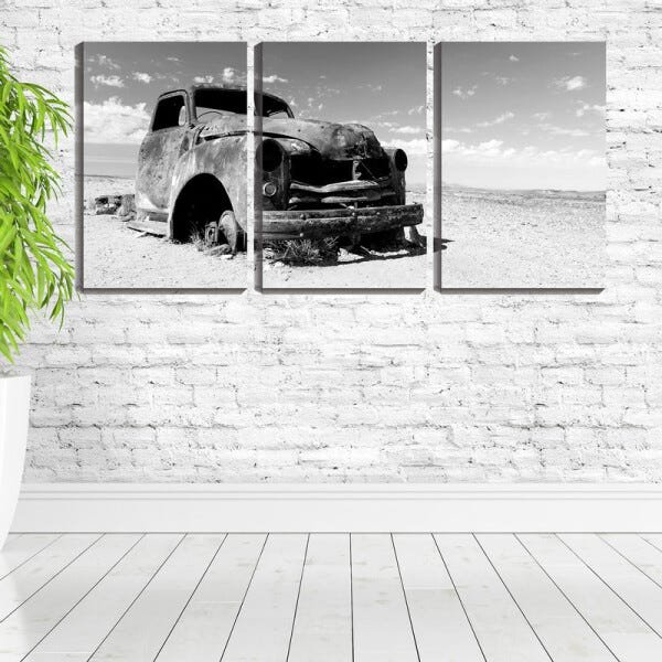 Quadro Decorativo 45x96 carro velho na areia pb - 2