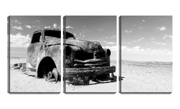 Quadro Decorativo 45x96 carro velho na areia pb - 1