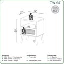 Ver imagem 2 de Mesa de Cabeceira 1 Gaveta Tela Natural Tw48 Freijó Dalla Costa