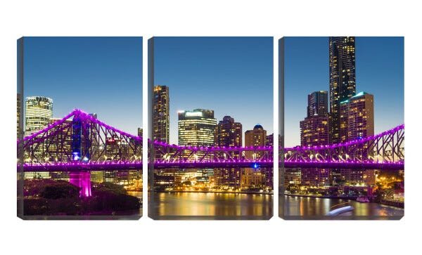 Quadro Decorativo 45x96 ponte sobre a cidade - 1