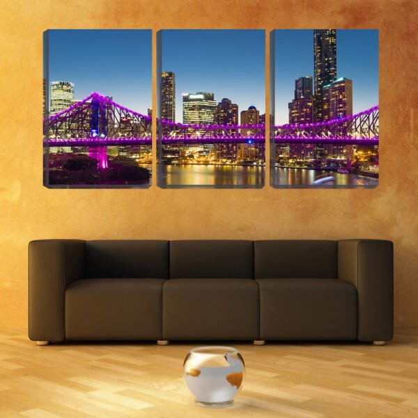 Quadro Decorativo 45x96 ponte sobre a cidade - 2