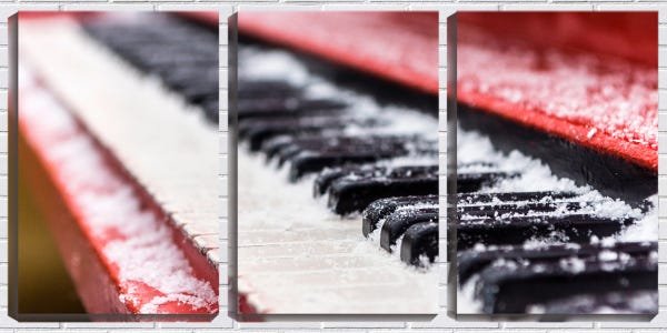 Quadro Decorativo 45x96 neve sobre piano - 1