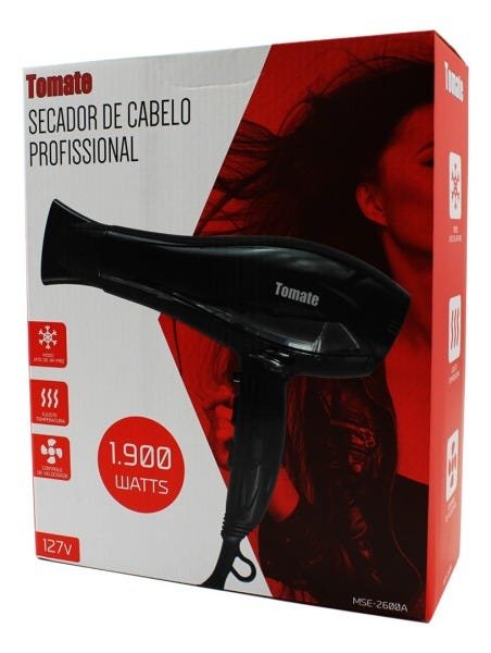 SECADOR DE CABELO PROFISSIONAL TOMATE 1900W MSE-2600A 220V - 2