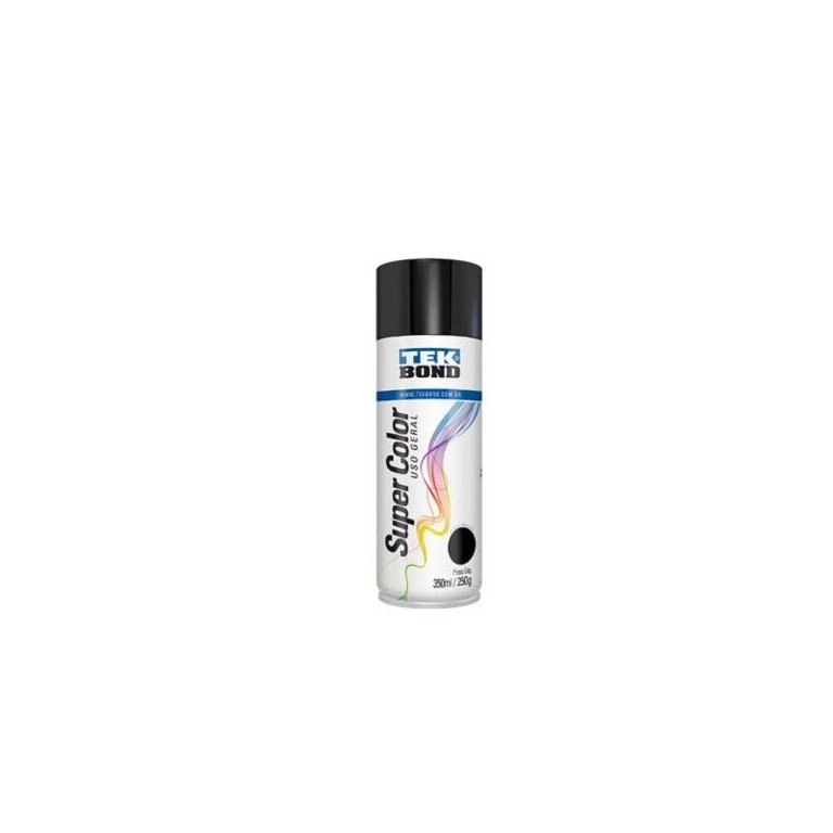Tinta Spray Uso Geral Preto Fosco 350ml 250g - Tekbond