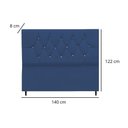 Ver imagem 4 de Cabeceira Cama Box Estofada Casal 140 Cm Geovana Suede Azul Marinho