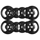 Ver imagem 2 de Kit 40 Kg de Anilhas Ferro Fundido + 02 Barras de 40cm + Barra W