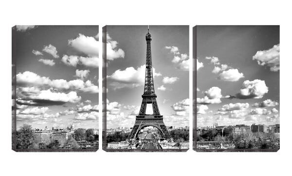 Quadro Decorativo 80x140 torre eiffel sob céu pb - 1