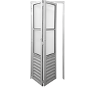 Ver imagem 2 de Porta Camarão Palheta com Vidro Aluminio Branco Linha 25 - 210x80 Direita