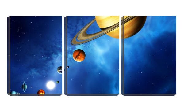 Quadro Decorativo 80x140 anéis de saturno espaço azul - 1