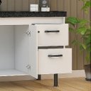Ver imagem 4 de Gabinete Cozinha 2 Portas e 2 Gavetas 100% MDF Armário 144cm:Branco/Preto