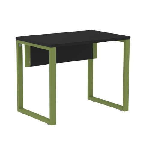 Mesa Escritório P25 Tub Pandin 90 Cm (larg) Tampo Mdp Preto Pé Aço Tubular Verde Mirô
