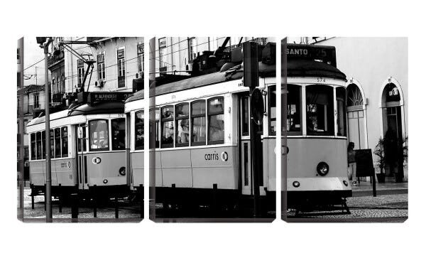 Quadro Decorativo 55x110 bondinho pelas ruas de lisboa - 1