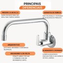 Ver imagem 3 de Torneira Cozinha Parede Uni Bica Móvel 26709 Meber - Cromado