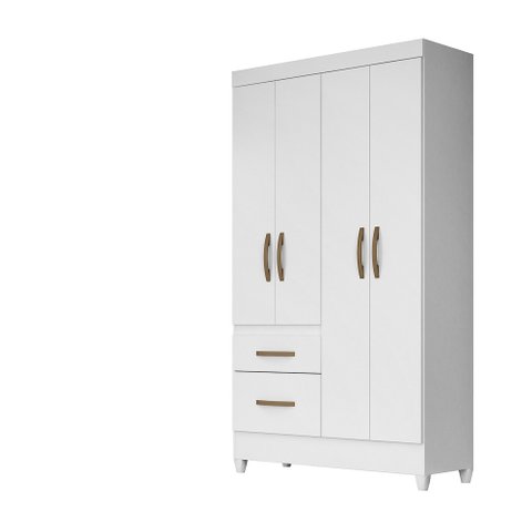 Guarda Roupa 4 Portas Madri Branco Rosa Azul Lilás Flex 852440 Moval