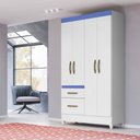 Ver imagem 7 de Guarda Roupa 4 Portas Madri Branco Rosa Azul Lilás Flex 852440 Moval