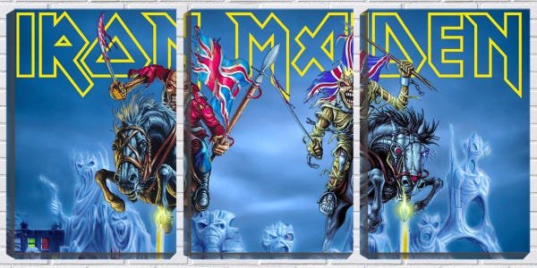 Quadro Decorativo 30x66 eddy cavaleiro iron maiden - 1