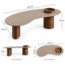 Ver imagem 4 de Mesa de Centro Duna Orgânica Champanhe / Castanho