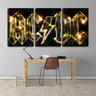 Quadro Decorativo 30x66 pôster ac dc fundo preto - 2