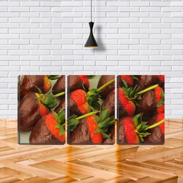 Quadro Decorativo 30x66 chocolate com morangos - 2