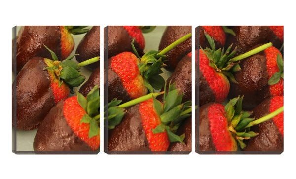 Quadro Decorativo 30x66 chocolate com morangos - 1
