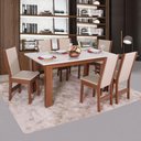 Ver imagem 1 de Conjunto Mesa Luiza Retangular com 6 Cadeiras Melina Asgard Bege Naturalle e Off