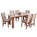 Ver imagem 2 de Conjunto Mesa Luiza Retangular com 6 Cadeiras Melina Asgard Bege Naturalle e Off