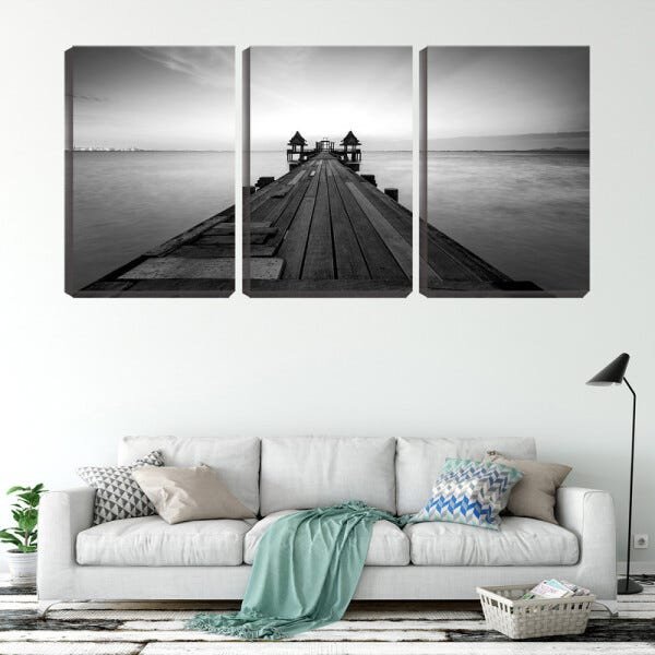 Quadro Decorativo 55x110 tábuas do cais do porto - 2