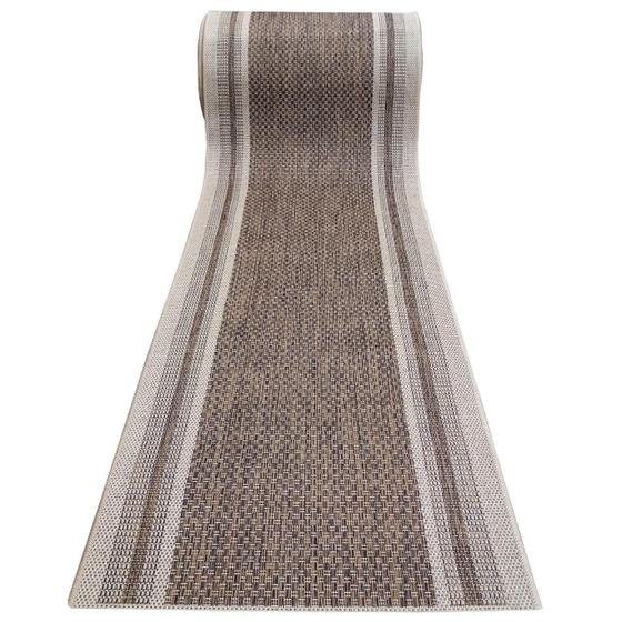 Passadeira Trilho 4,5m Sisal Geometrico Nature Moldura 450cm