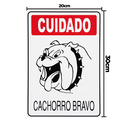 Ver imagem 2 de Combo 10 Placas de Sinalização Cuidado Cachorro Bravo 20x30 Acesso - P-6 F9e