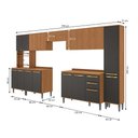 Ver imagem 3 de Armário de Cozinha Completa 390cm Canela/Preto Elara Kappesberg