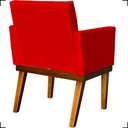 Ver imagem 4 de Poltrona Decorativa para Sala Recepção Consultório Escritório Base em Madeira Divine Suede