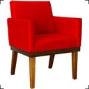 Ver imagem 1 de Poltrona Decorativa para Sala Recepção Consultório Escritório Base em Madeira Divine Suede